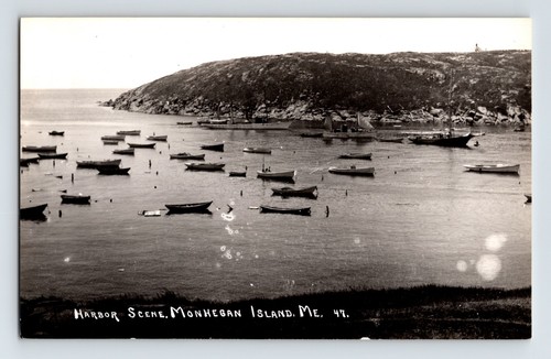 Monhegan island maine harbor - island,