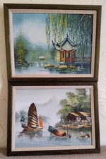 Vintage Pair Impasto Oil